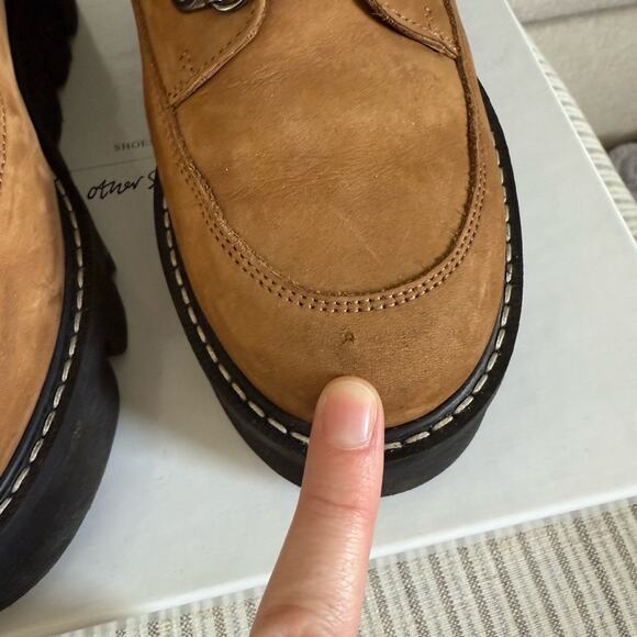 & Other Stories Lace Up Brown Combat Boots - Picture 5 of 14